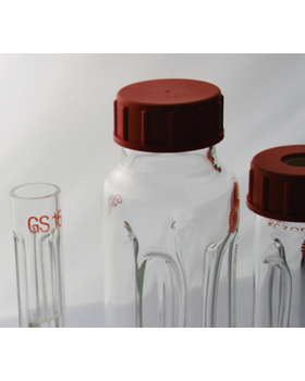 Kinematica Clover Leaf Shaped Borosilicate Vessel with Screw Caps 60K New, Working Capacity 1300 mL