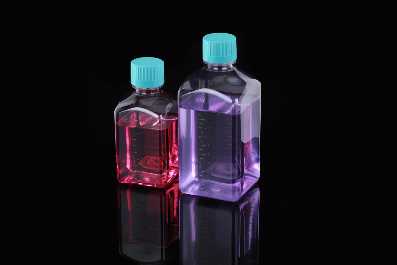 NEST 500mL Square Shape PET Media Bottles, Sterile, 8/pk, 24/Box